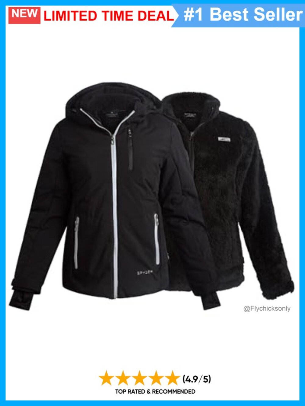 3-in-1 Ski Jacket Waterproof Insulated Winter Coat